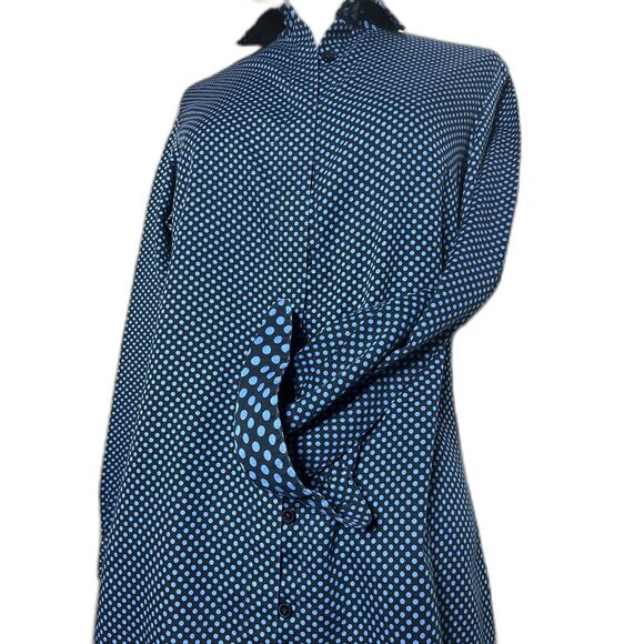 Coldwater Creek Blue Polka Dot Blouse - Picture 1 of 5
